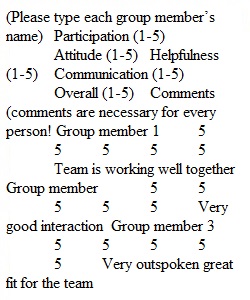 Lab 5 - Team Member Evaluation